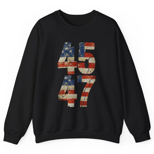 Retro 45 47 Vote Donald Trump Save America Again Republican Unisex Crewneck Sweatshirt