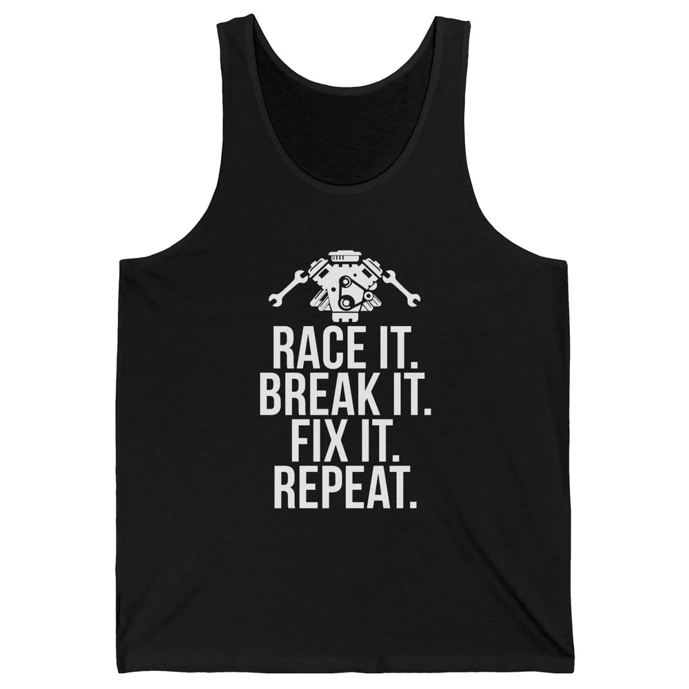 Race Break Fix It Dirt Racing Retro Sprint Car Speed Truck Unisex Jersey Tank