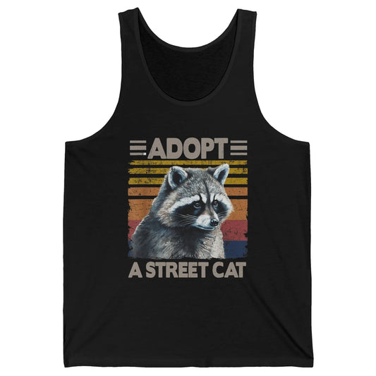 Retro Adopt A Street Cat Raccoon Watercolor Possum Adoption Unisex Jersey Tank