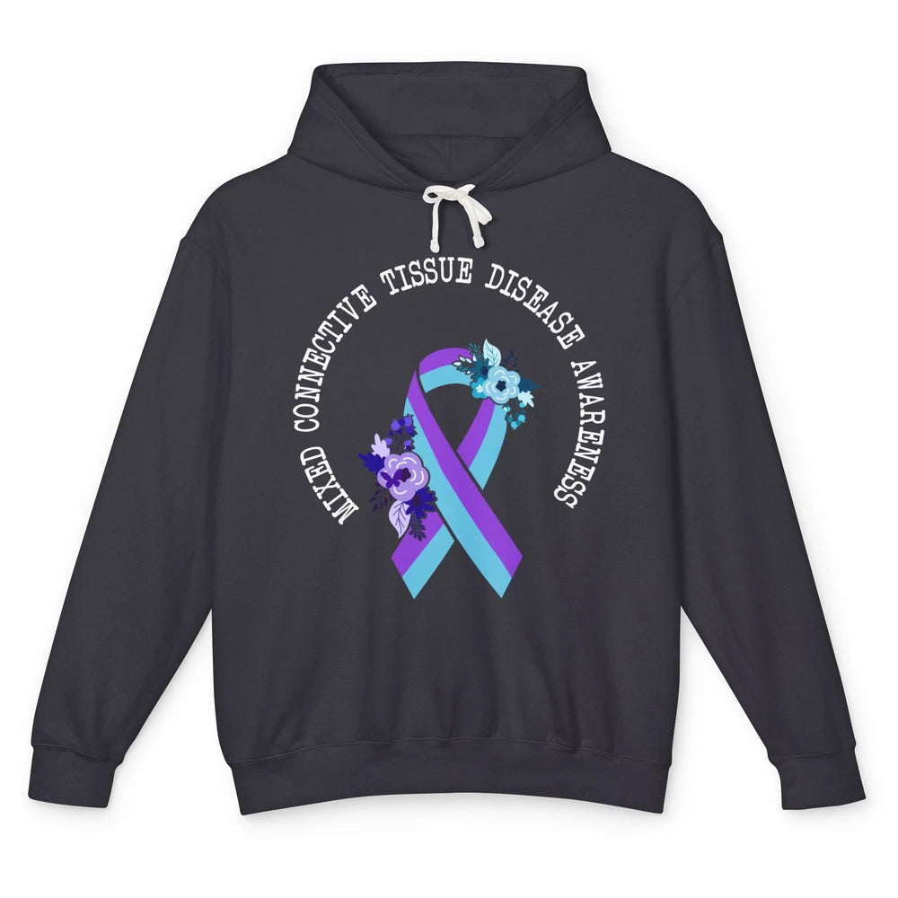 Mixed Connective Tissue Disease Awareness MCTD Floral Ribbon Unisex Lightweight Hoodie