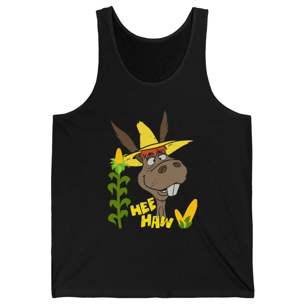 Funny Donkey Face Hee Haw Farming Life Farm Animal Corn Life Unisex Jersey Tank
