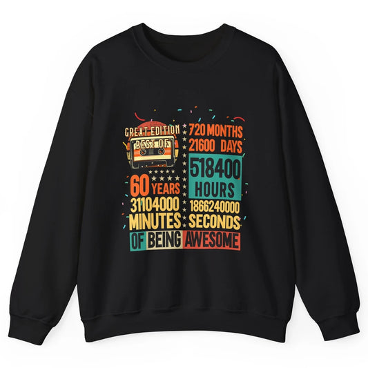 Retro 60s Lifetime Cassette Music Count Down 60th Birthday Unisex Crewneck Sweatshirt