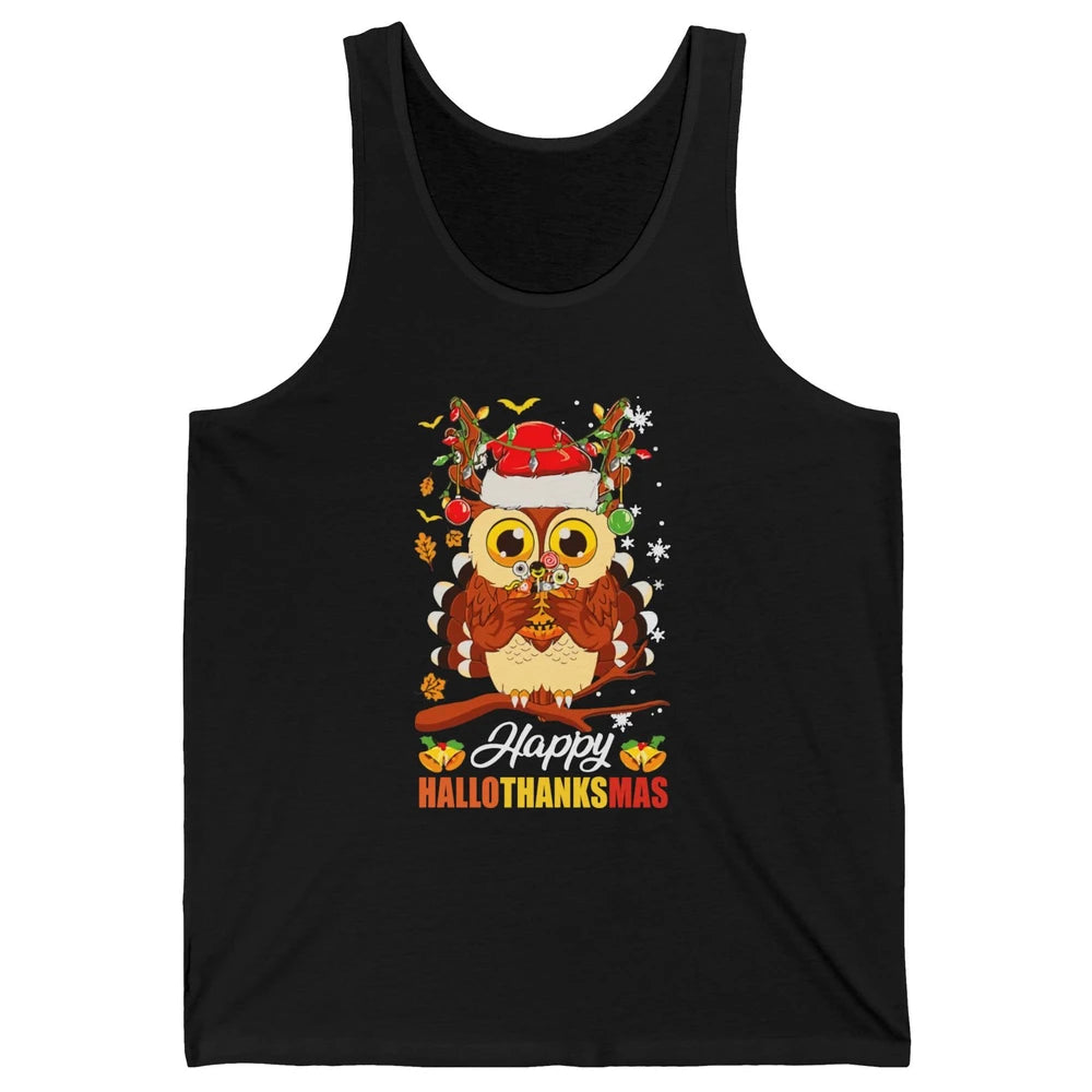 Owl Halloween Owl Thanksgiving Owl Christmas Owl Lovers Gift Unisex Jersey Tank