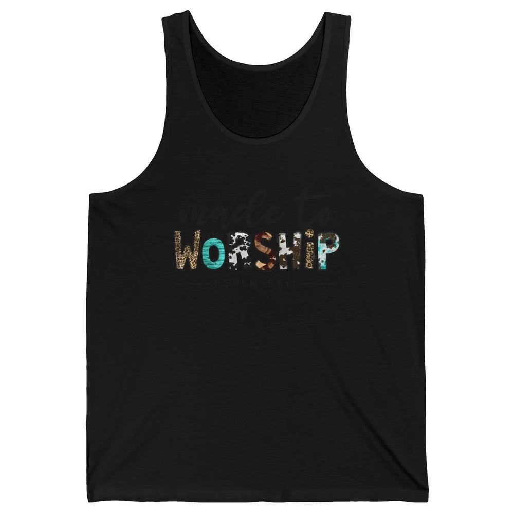 Leopard Made To Worship Bible Christian Western Country Unisex Jersey Tank