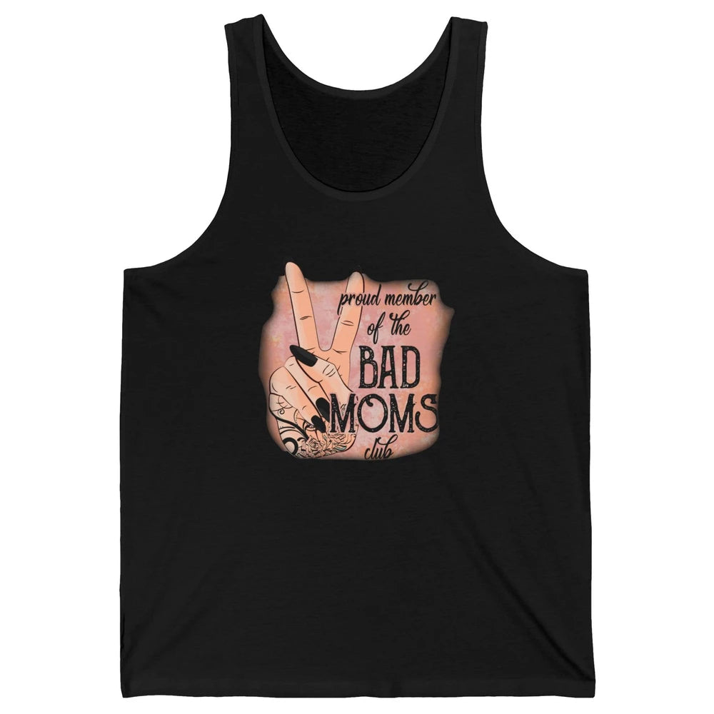 Retro Proud Member Of Bad Moms Club Tattooed Mom Western Unisex Jersey Tank