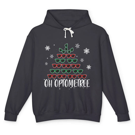 Optician Christmas Funny Xmas Tree Eyeglasses Optometrist Unisex Lightweight Hoodie