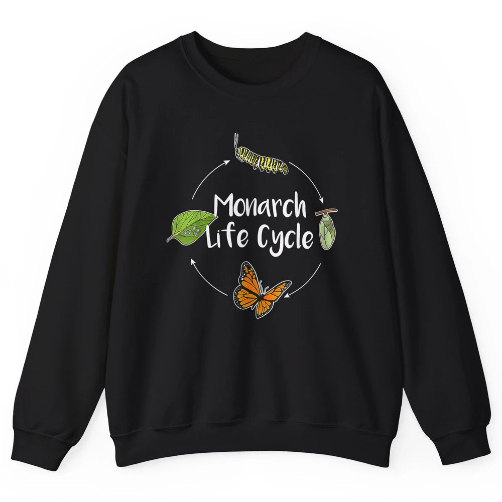 Monarch Life Cycle Cute Butterfly Caterpillar Humor Animal Unisex Crewneck Sweatshirt