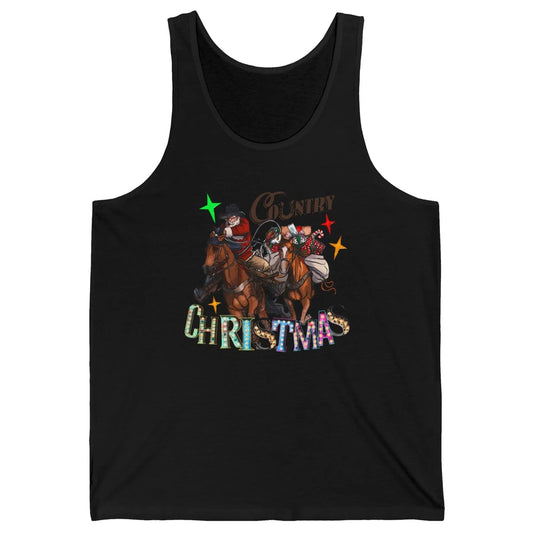 Santa Claus Country Christmas Y'all Western Country Cowboy Unisex Jersey Tank