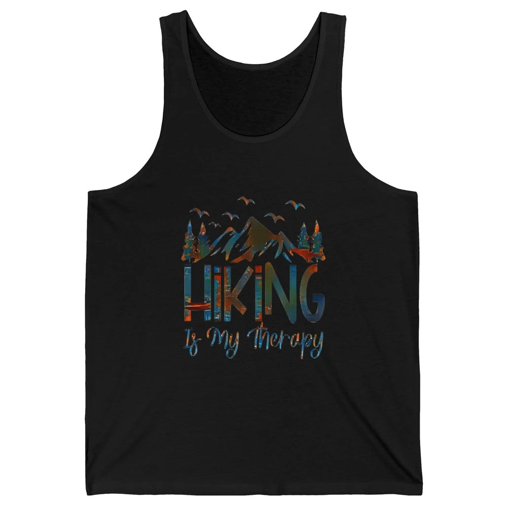 Hiking Is My Therapy Mountain Hike Wander Camping Outdoor Unisex Jersey Tank