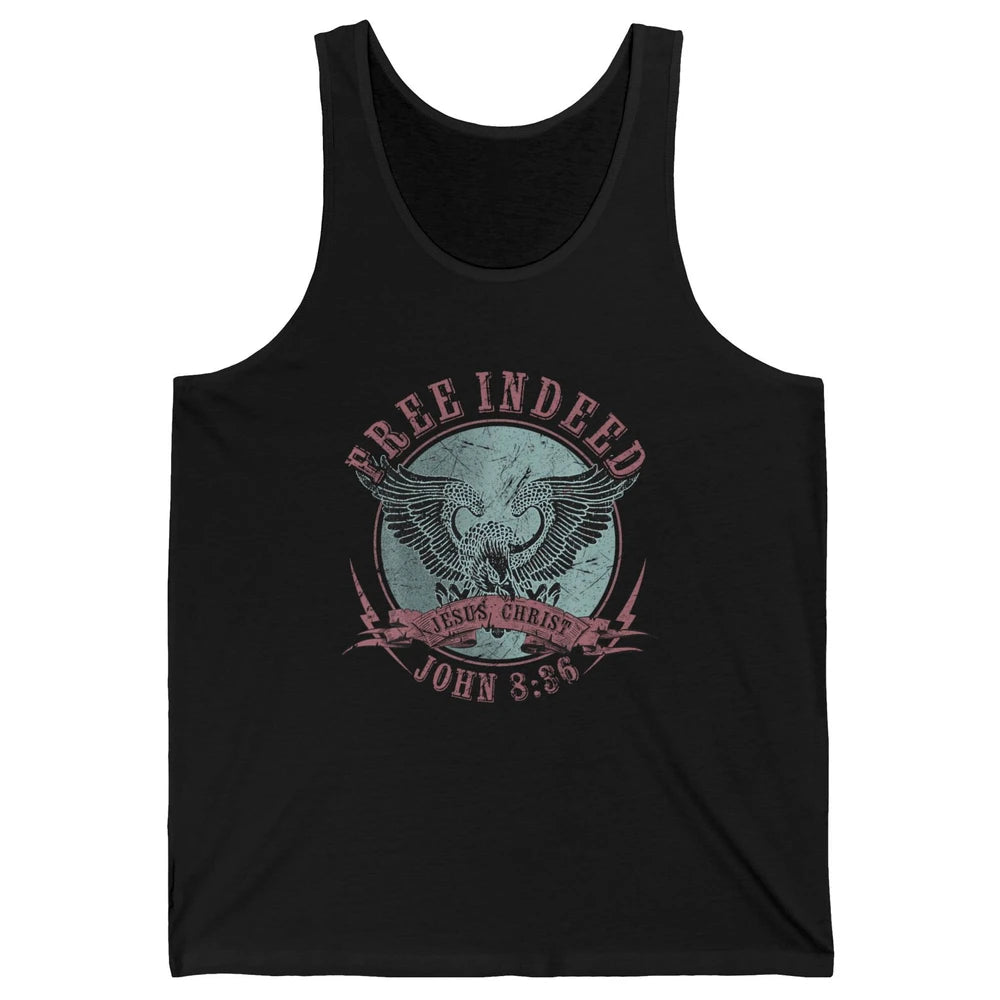 Free Indeed Faith Retro Religious Christian Bible Verse God Unisex Jersey Tank