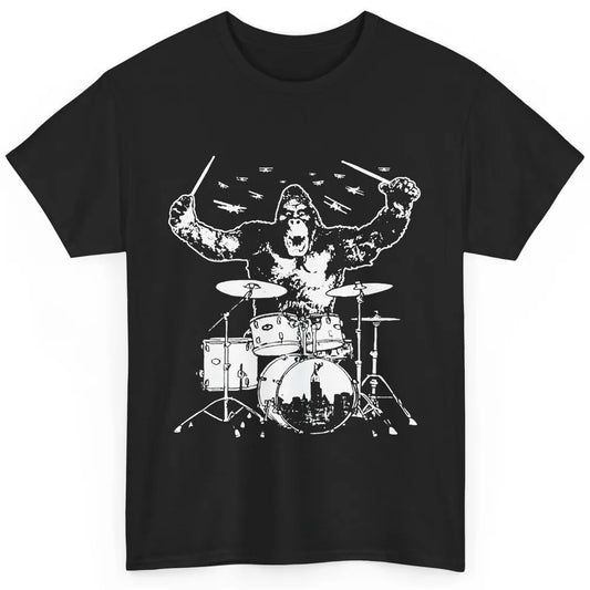 Retro Gorilla Drumming Drummers Gift Percussionists Classic Unisex T-Shirt