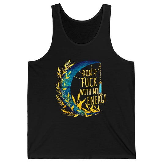 Retro Moon Witchy Don't Mess With My Energy Halloween Witch Unisex Jersey Tank