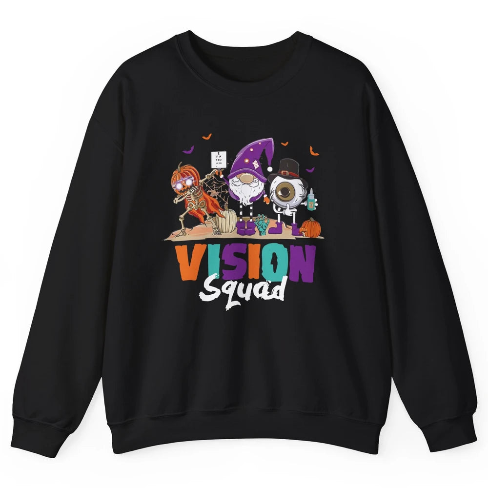 Optometrist Halloween Vision Squad Gnome Pumpkin Optician Unisex Crewneck Sweatshirt