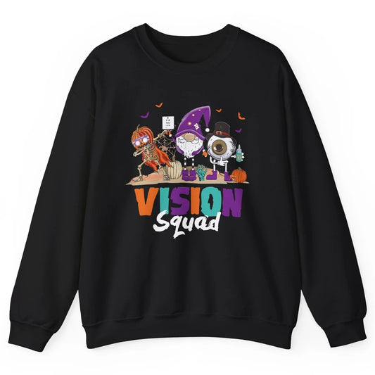 Optometrist Halloween Vision Squad Gnome Pumpkin Optician Unisex Crewneck Sweatshirt