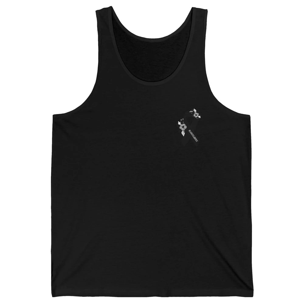 Narcolepsy Awareness Floral Black Ribbon Narcolepsy Support Unisex Jersey Tank