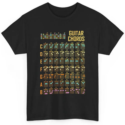 Music Art Guitar Chords Retro Guitarist Play Guitar Musician Classic Unisex T-Shirt