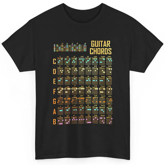 Music Art Guitar Chords Retro Guitarist Play Guitar Musician Classic Unisex T-Shirt