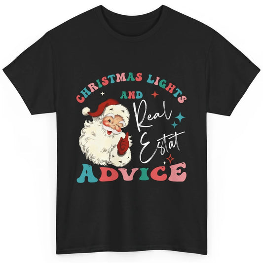 Merry Christmas Xmas Lights Santa Realtor Real Estate Advice Classic Unisex T-Shirt
