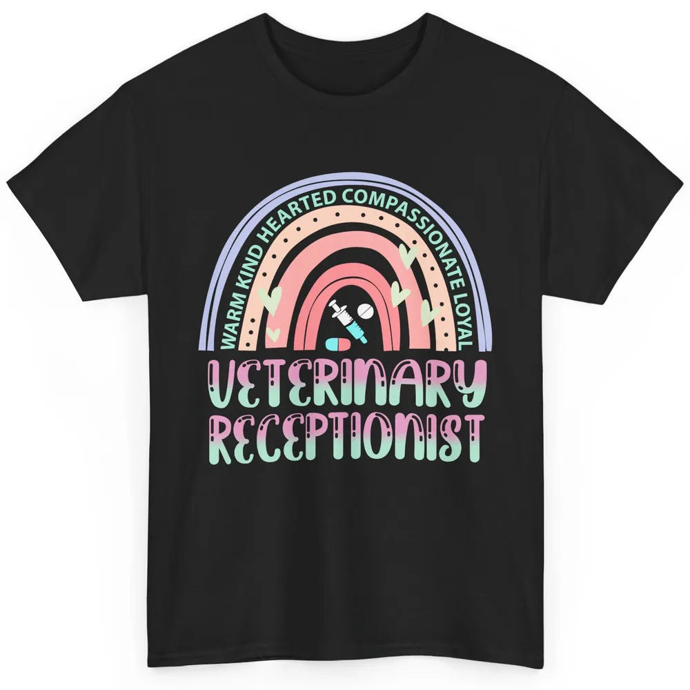 Pink Rainbow Veterinarian Receptionist Dog Recue Dog Mom Classic Unisex T-Shirt