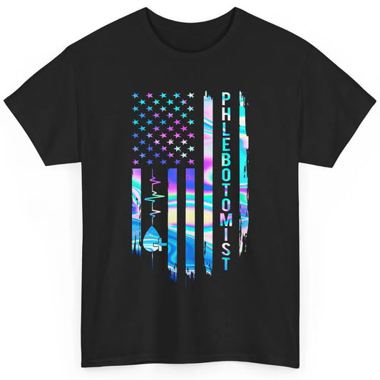 Phlebotomist Flag Blood Lab Vein Phlebotomy Life Nurse PT Classic Unisex T-Shirt