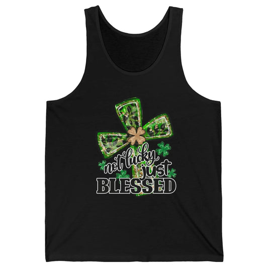 Not Lucky Just Blessed Patrick's Day Christian Faith Clovers Unisex Jersey Tank