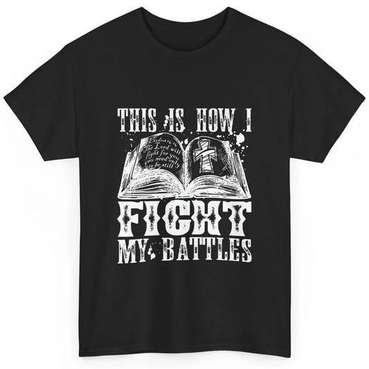 Retro Fight Battles Bible Cross Christian Jesus God Religion Classic Unisex T-Shirt