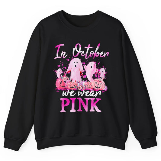 October Wear Ghost Boo Pink Ribbon Breast Cancer Awareness Unisex Crewneck Sweatshirt