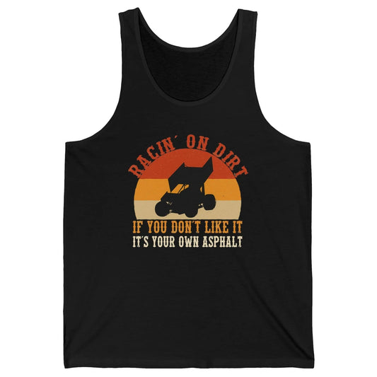 Racing On Dirt Truck Sprint Car Retro Race Track Vintage Unisex Jersey Tank