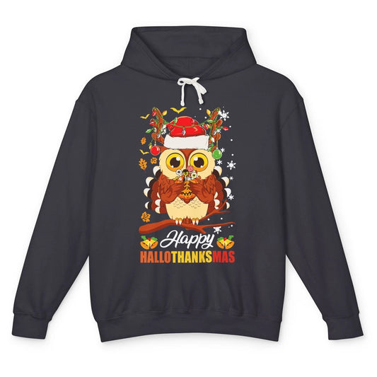 Owl Halloween Owl Thanksgiving Owl Christmas Owl Lovers Gift Unisex Lightweight Hoodie