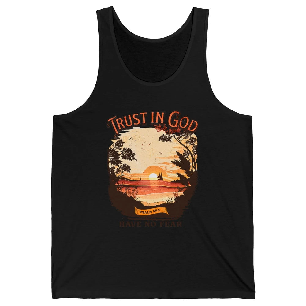 Retro Christian Boho Church Nature Trust In God Have No Fear Unisex Jersey Tank