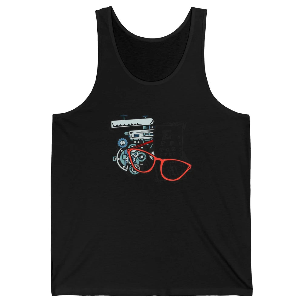 Optometry Tools Phoropter Eyeglasses Optician Ophthalmology Unisex Jersey Tank
