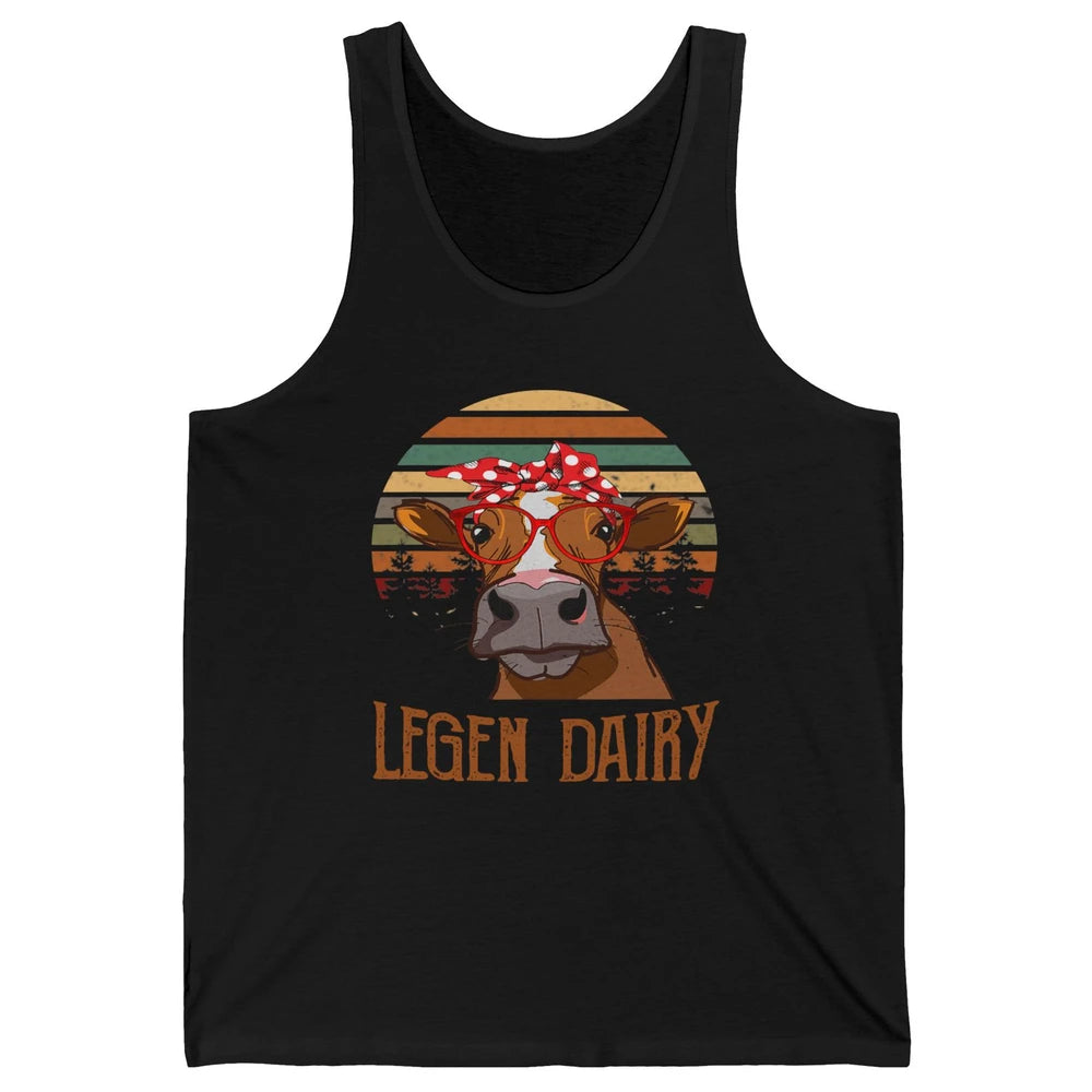 Retro Funny Highland Cow Legend Dairy Heifer Farm Animal Unisex Jersey Tank