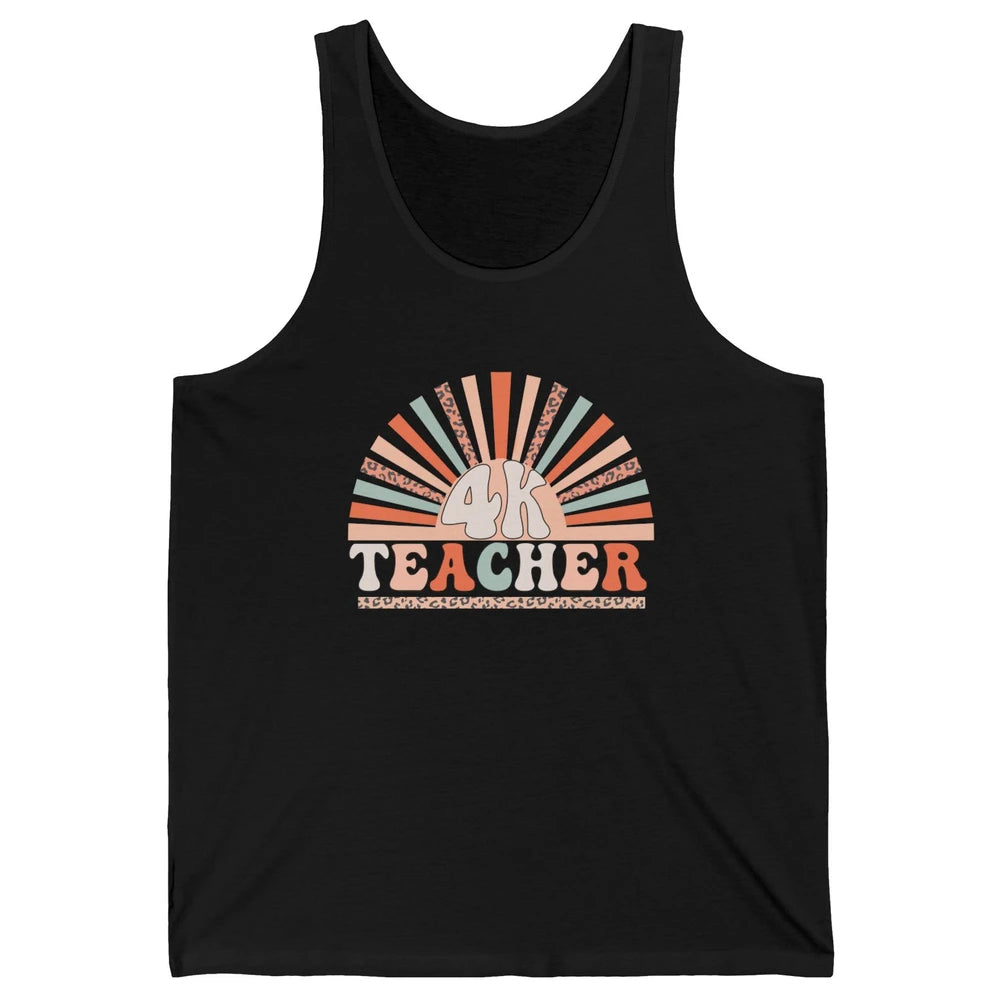 Retro 4k Teacher Kindergarten Back to School Pre-K Teacher Unisex Jersey Tank