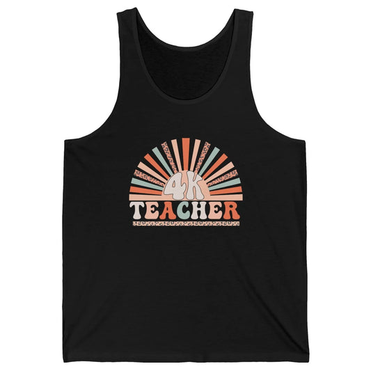 Retro 4k Teacher Kindergarten Back to School Pre-K Teacher Unisex Jersey Tank