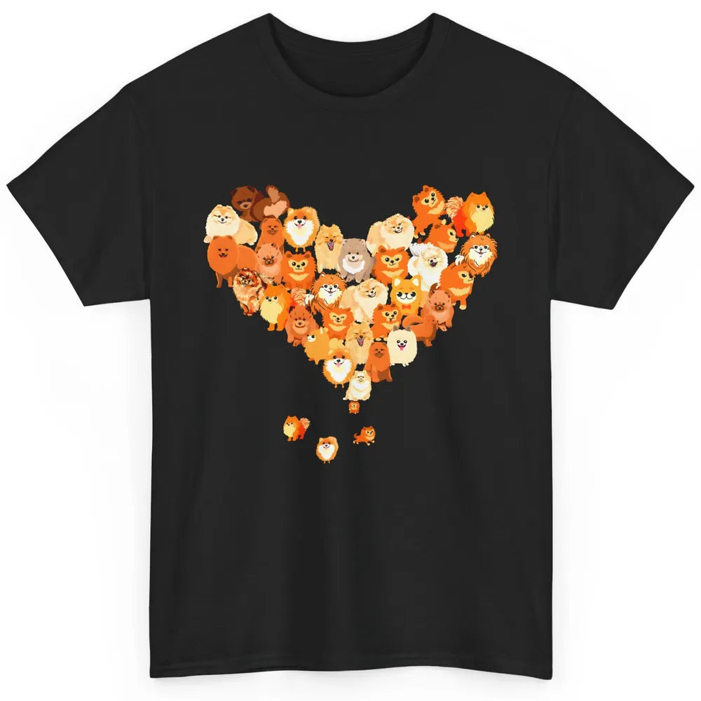 Pomeranian Heart Cute Pomeranian Dog Lovers Gift My Pet Love Classic Unisex T-Shirt
