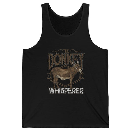 Retro Donkey Whisperer Farming Life Farm Animal Funny Donkey Unisex Jersey Tank