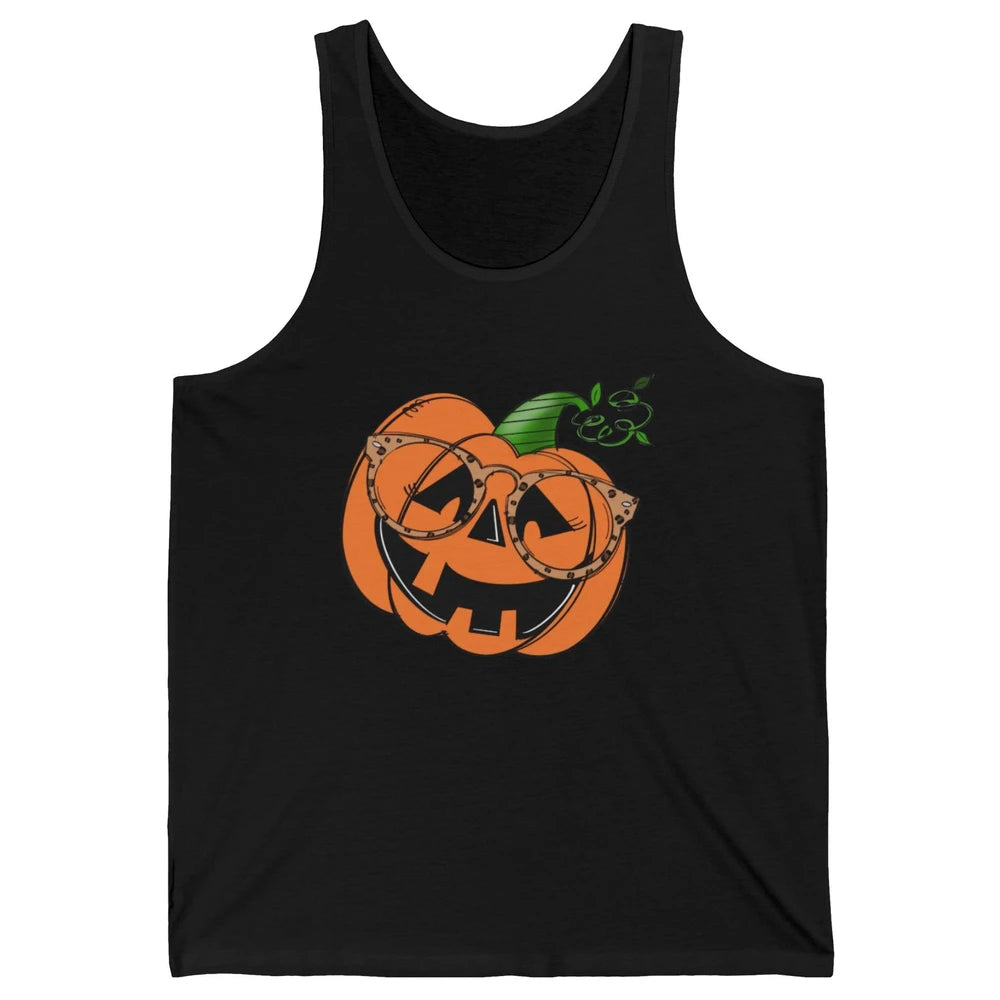 Optometrist Pumpkin Leopard Glasses Halloween Optician Gift Unisex Jersey Tank