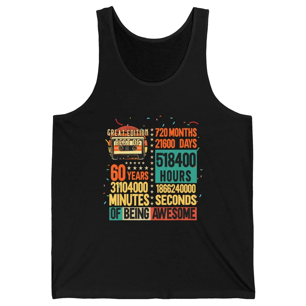Retro 60s Lifetime Cassette Music Count Down 60th Birthday Unisex Jersey Tank