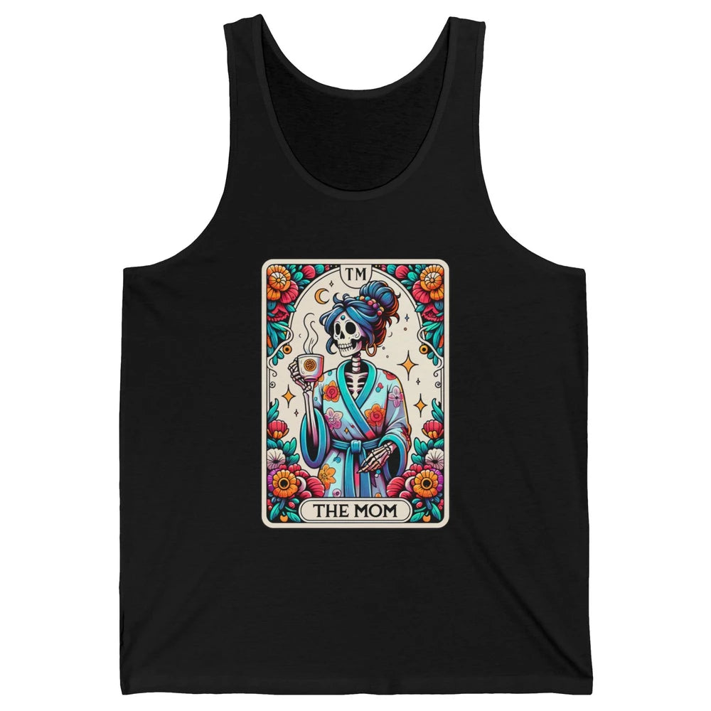 Retro Floral Skeleton The Mom Tarot Card Halloween Mom Life Unisex Jersey Tank