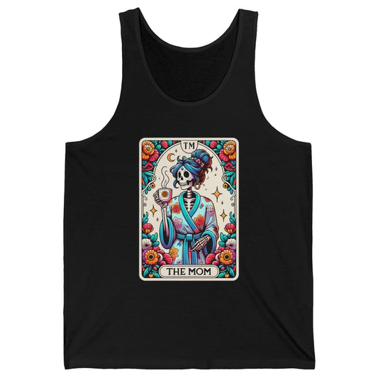 Retro Floral Skeleton The Mom Tarot Card Halloween Mom Life Unisex Jersey Tank