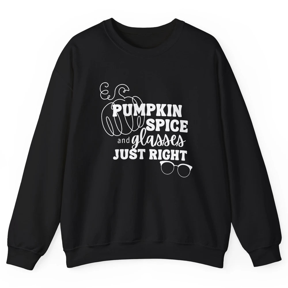 Optometrist Pumpkin Spice Glasses Just Right Optician Fall Unisex Crewneck Sweatshirt
