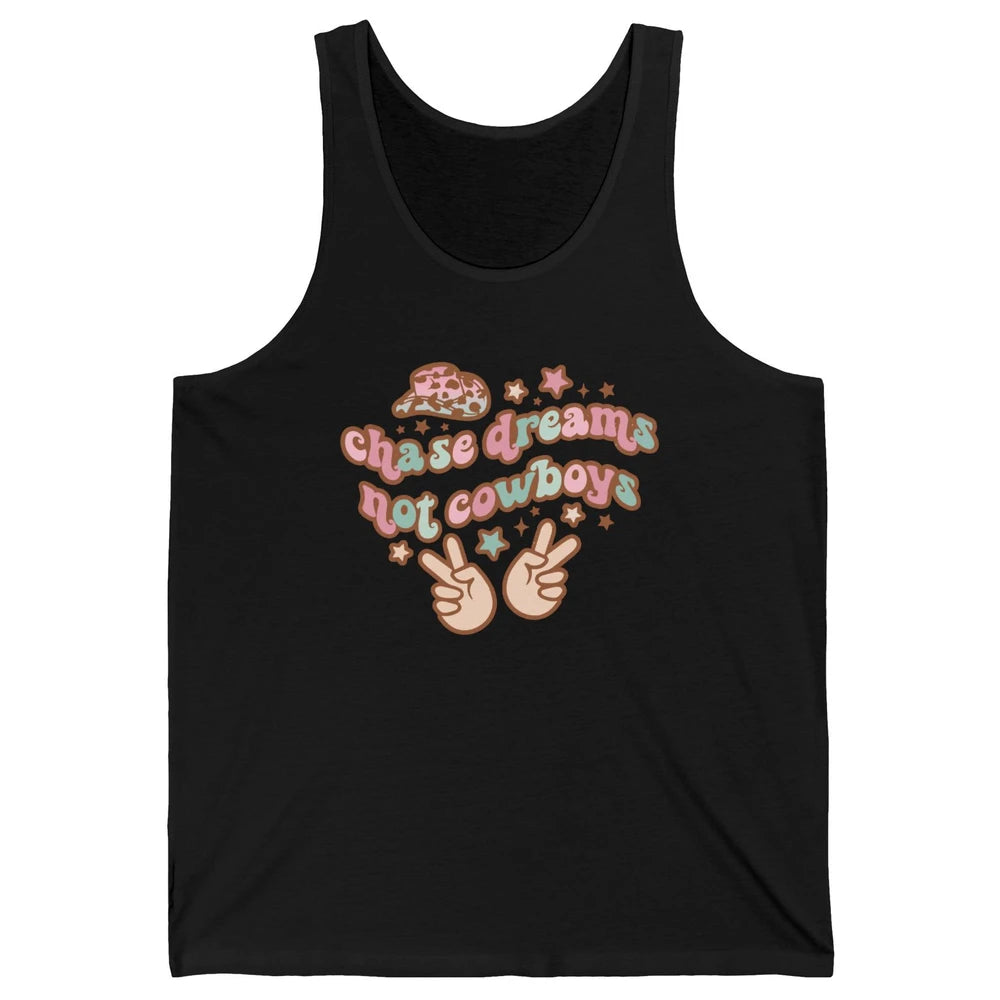 Retro Chase Dreams Not Cowboys Groovy Hippie Western Country Unisex Jersey Tank