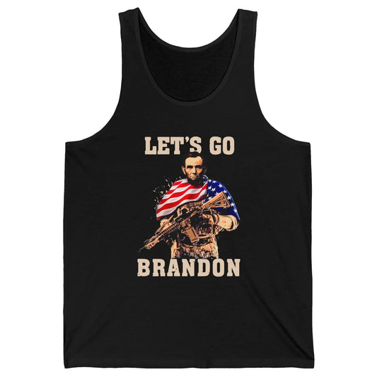Abraham Lincoln US Flag Lets Go Brandon Conservative Liberal Unisex Jersey Tank
