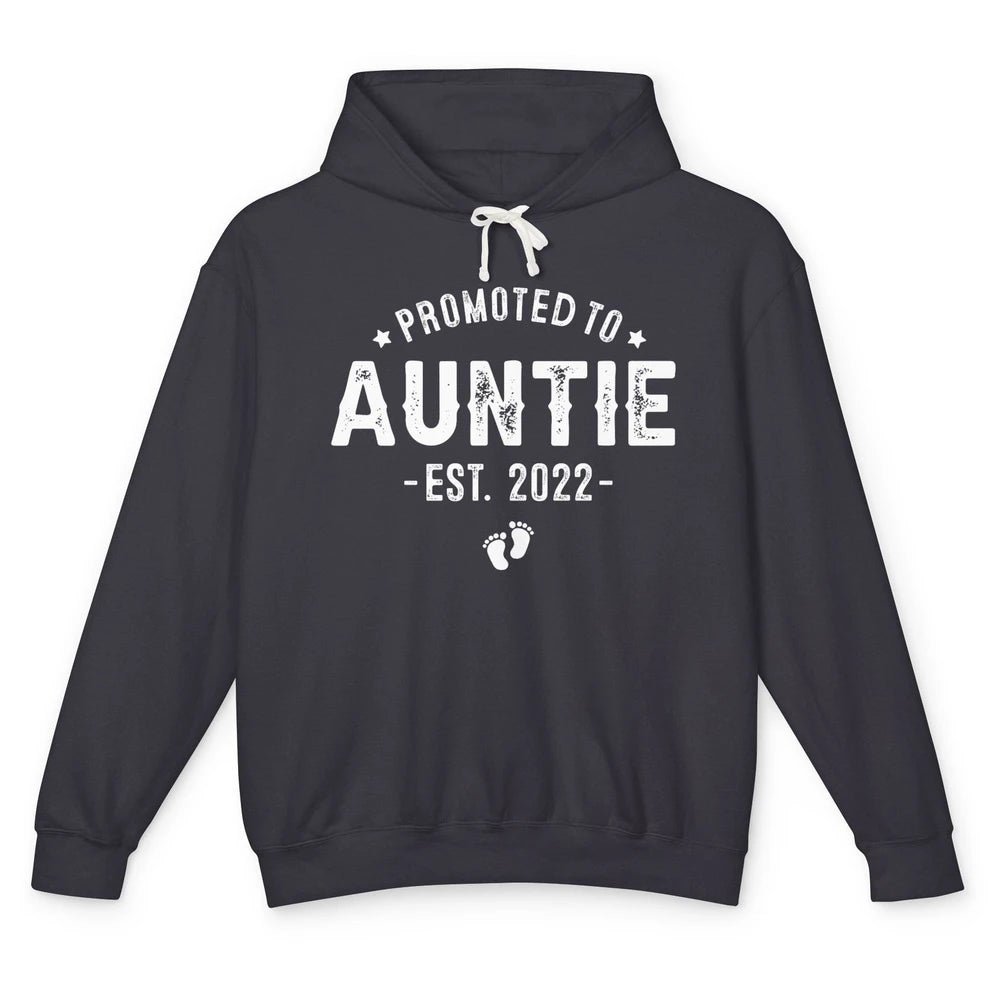 Promoted To Auntie Est 2022 Auntie To Be Pregnancy Reveal Unisex Lightweight Hoodie