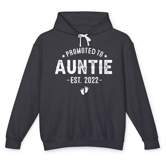 Promoted To Auntie Est 2022 Auntie To Be Pregnancy Reveal Unisex Lightweight Hoodie