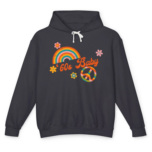 Retro Rainbow 60s Baby Made In 60s 1960s Born Birthday Day Unisex Lightweight Hoodie