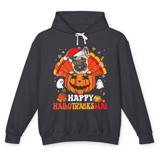 Mummy French Bulldog Dog Witch Happy Halloween Spooky Season Unisex Lightweight Hoodie