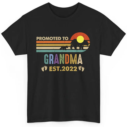 Retro Bear Sunset Promoted To Grandma Est 2022 Pregnancy Classic Unisex T-Shirt