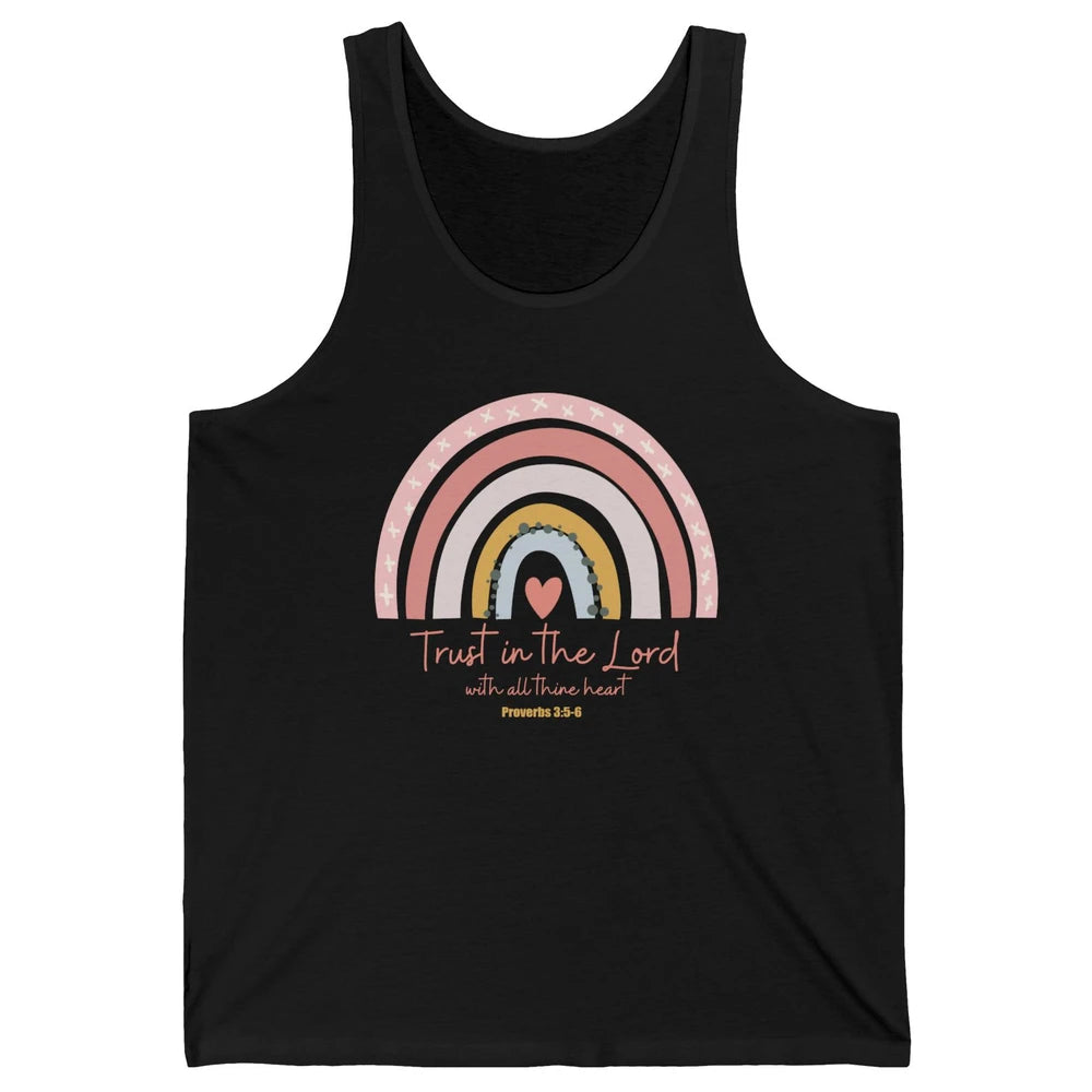 Rainbow Trust In The Lord With All Heart Christian Religious Unisex Jersey Tank