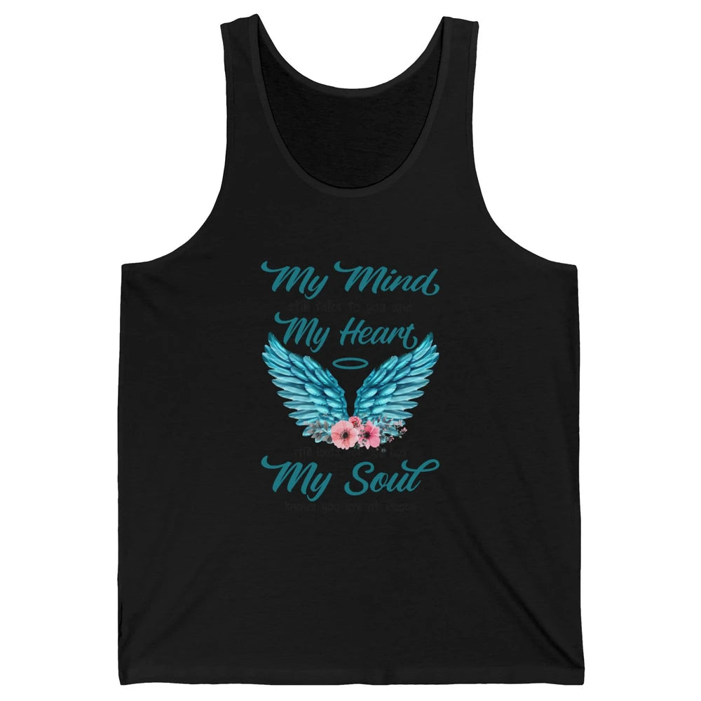 Mom Dad In Heaven My Minds Still Talks To You Memorial Gift Unisex Jersey Tank